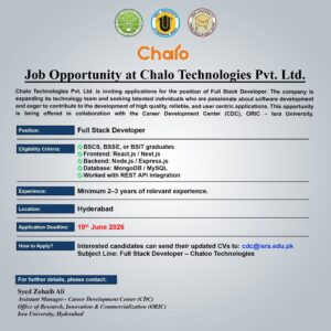 Job Opportunity – Full Stack Developer | Chaloo Technologies Pvt. Ltd.